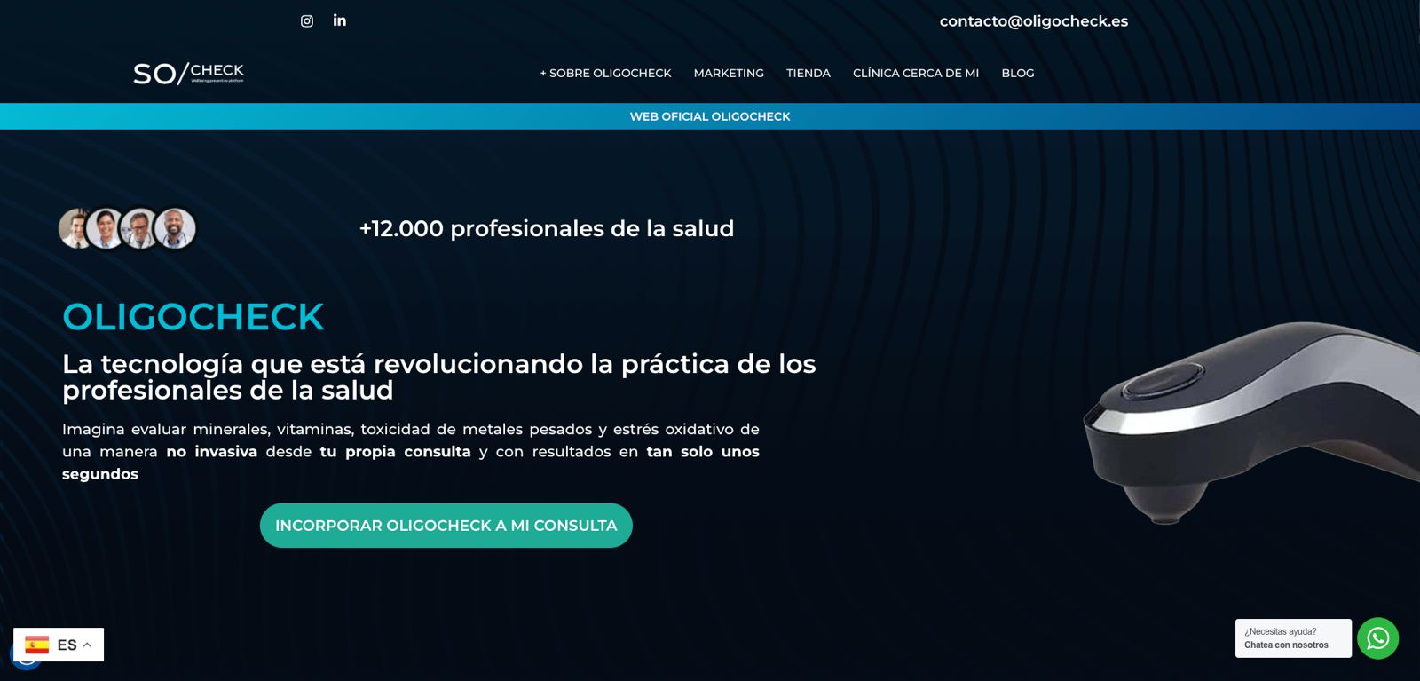 Vista previa del sitio web de Oligocheck